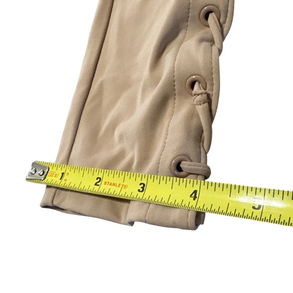 Carbon38 Women Tan Lace Up High Rise Leggings Size M Polyamide Blend Activewear - Picture 3 of 9